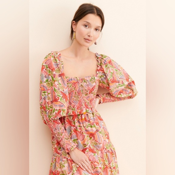 Farm Rio Macaw Flight Smocked Dress - Picture 5 of 7